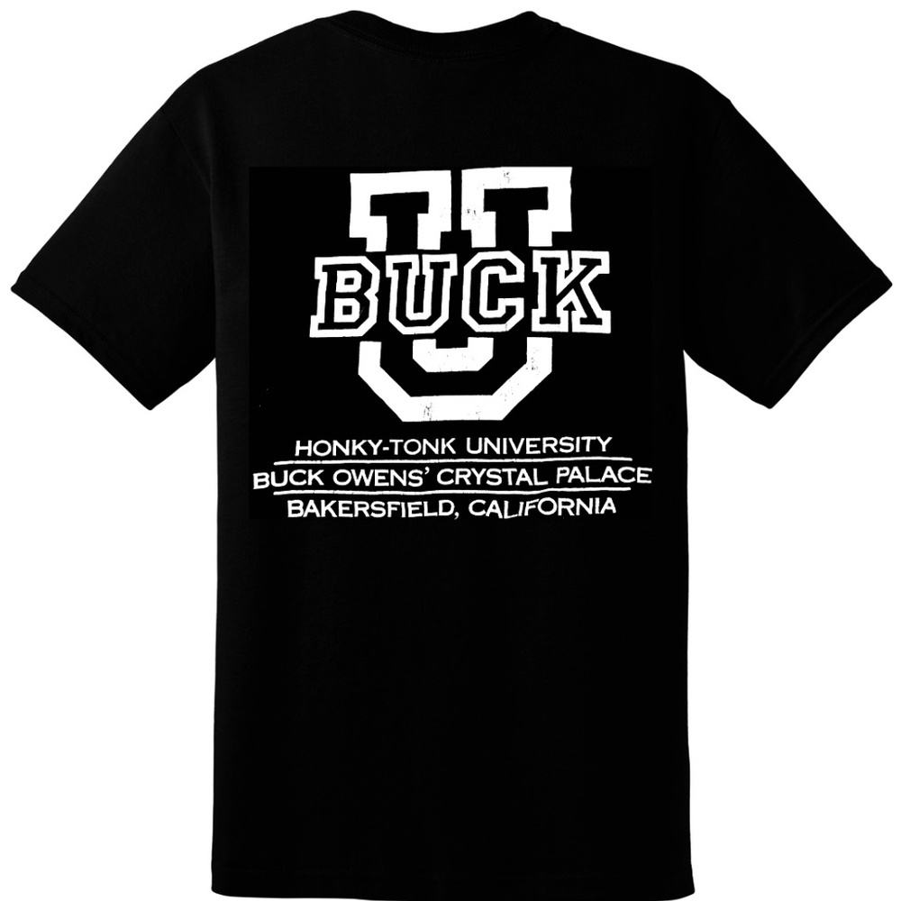 Black “BUCK UNIVERSITY” Short Sleeve Tee with Bold White Text